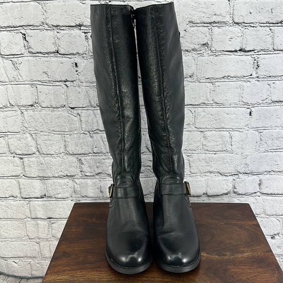 STEVE MADDEN Synicle Tall "Buttery" Leather Boots 7M Black LIKE NEW! - Picture 3 of 9